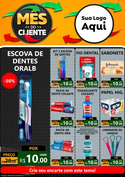 Modelo de Encarte para Encarte A4 Vertical com o tema Mês do Cliente para Higiene Pessoal