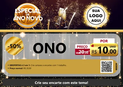 Modelo de Cartaz para Cartaz A4 Horizontal com o tema Especial de Ano Novo para Óticas