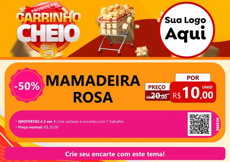 Modelo de Cartaz para Cartaz A4 Horizontal com o tema Promoção carrinho cheio para Bebês