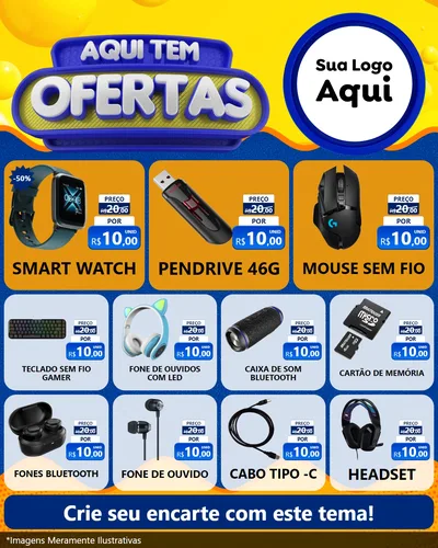 Modelo de Rede Social para Feed Instagram com o tema Aqui Tem Ofertas para Informática