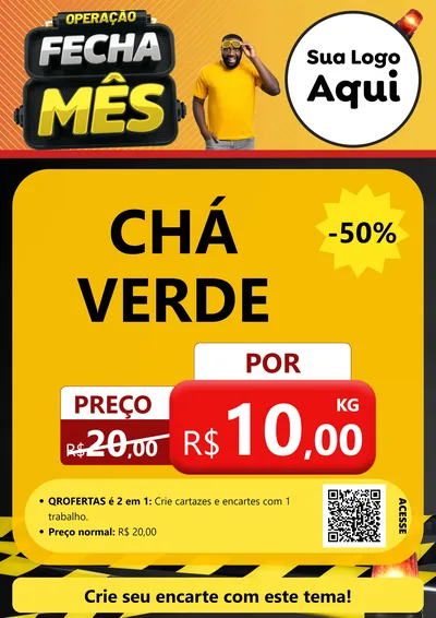 Modelo de Cartaz para Cartaz A4 Vertical com o tema Operação Fecha Mês para Produtos Naturais