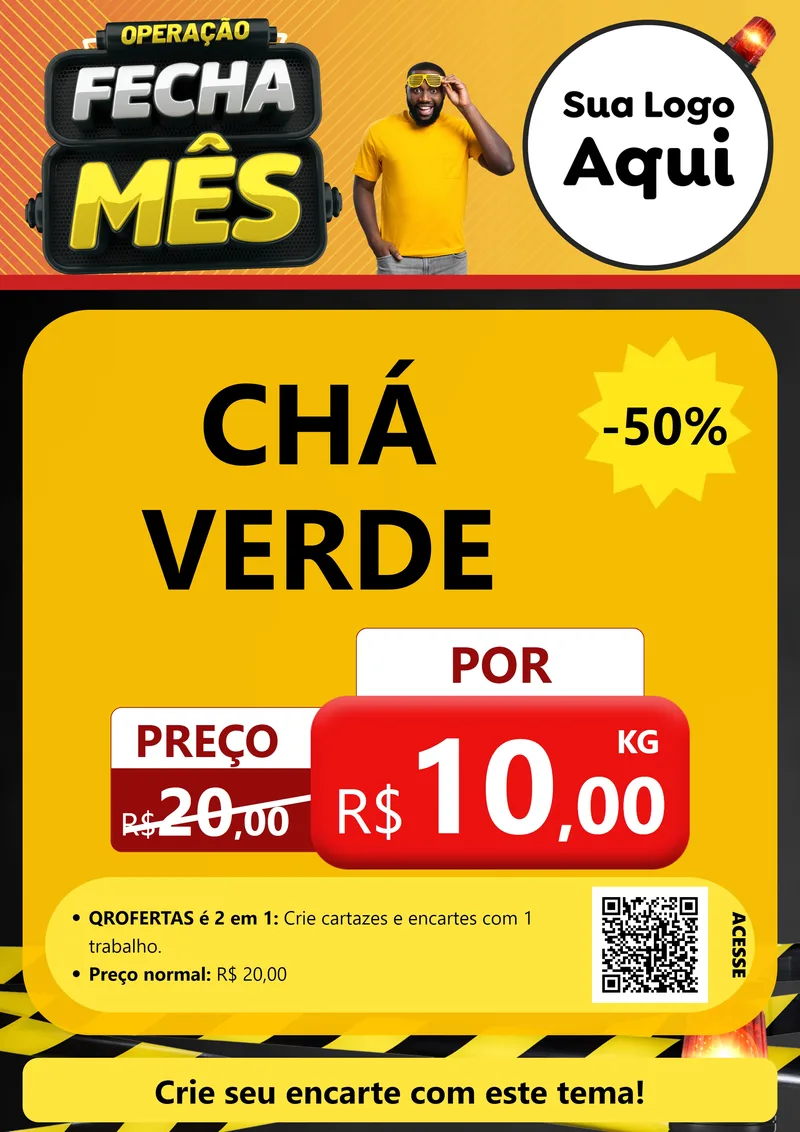 Modelo de Cartaz para Cartaz A4 Vertical com o tema Operação Fecha Mês para Produtos Naturais