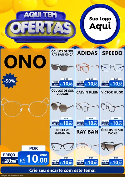 Modelo de Encarte para Encarte A4 Vertical com o tema Aqui Tem Ofertas para Óticas