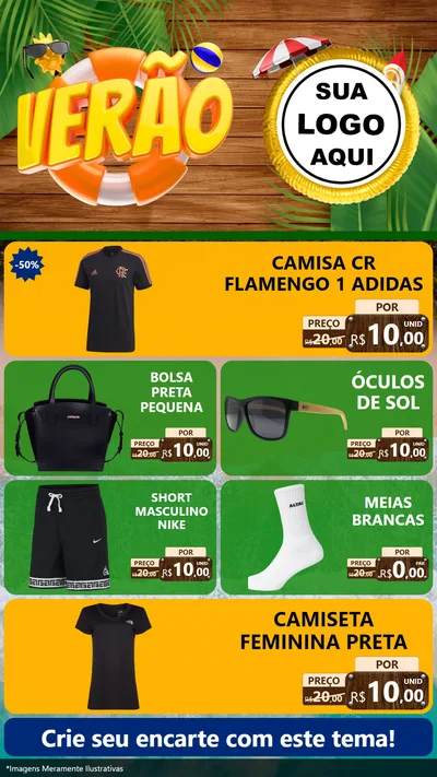 Modelo de TV para TV Vertical com o tema Verão para Roupas e acessórios