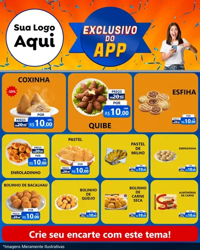 Modelo de Rede Social para Feed Instagram com o tema Exclusivo do Aplicativo para Salgadaria