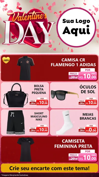 Modelo de TV para TV Vertical com o tema Valentine's Day para Roupas e acessórios