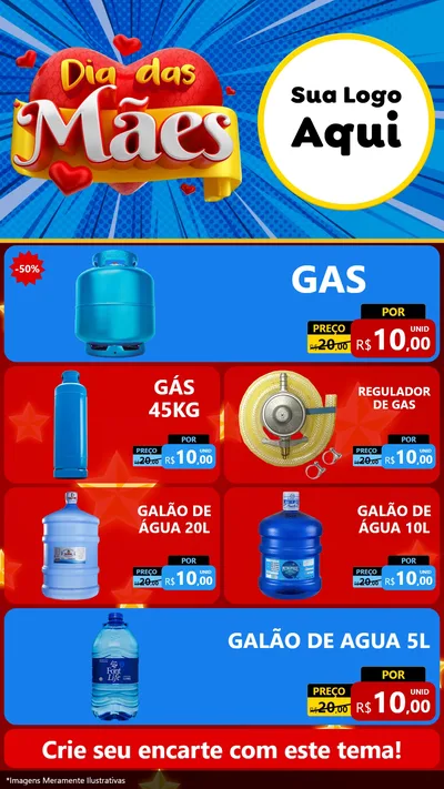 Modelo de TV para TV Vertical com o tema Dia das Mães para Água e gás