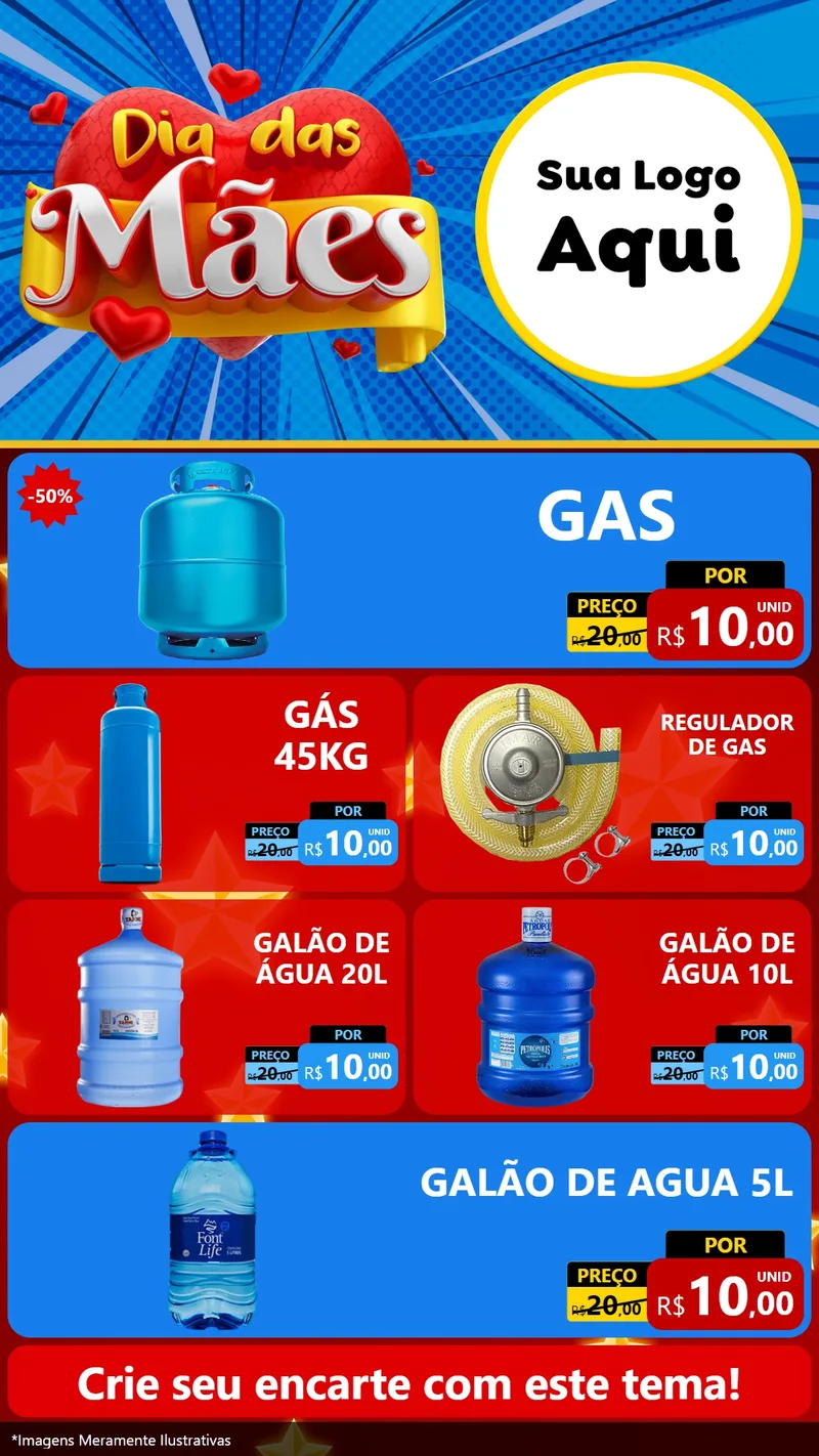 Modelo de TV para TV Vertical com o tema Dia das Mães para Água e gás