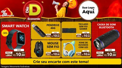 Modelo de TV para TV Horizontal com o tema Dia D Economia para Informática