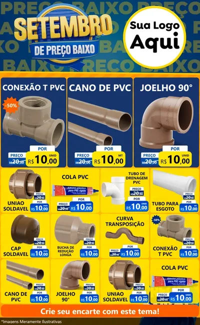 Modelo de Encarte para Encarte Grande com o tema Setembro De Preço Baixo para Tubos e conexões