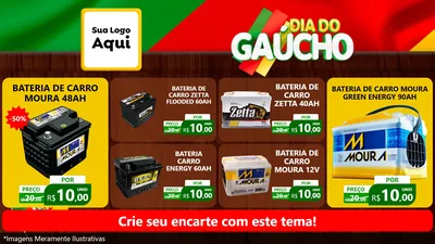 Modelo de TV para TV Horizontal com o tema Dia do Gaúcho para Baterias Elétricas