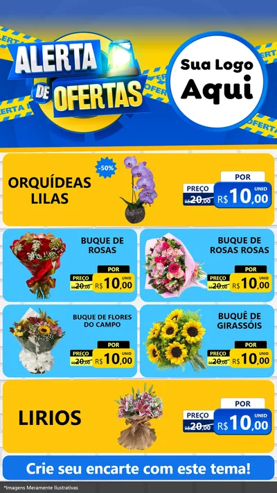 Modelo de TV para TV Vertical com o tema Alerta de Ofertas para Floricultura e jardim