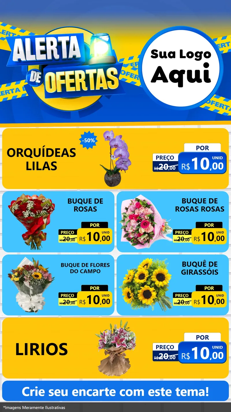 Modelo de TV para TV Vertical com o tema Alerta de Ofertas para Floricultura e jardim