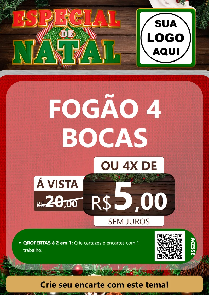 Modelo de Cartaz para Cartaz A4 Vertical com o tema Especial de Natal para Móveis e Eletro