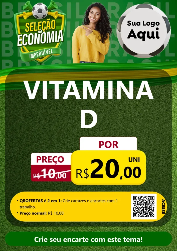 Modelo de Cartaz para Cartaz A4 Vertical com o tema Seleção de Economia - Copa para Farmácia