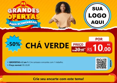 Modelo de Cartaz para Cartaz A4 Horizontal com o tema Grandes Ofertas Para Economizar! para Produtos Naturais