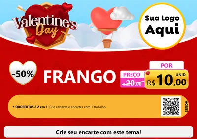 Modelo de Cartaz para Cartaz A4 Horizontal com o tema Valentine's Day para Assados
