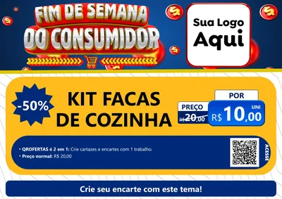 Modelo de Cartaz para Cartaz A4 Horizontal com o tema Fim de Semana do Consumidor para Utilidades Domésticas