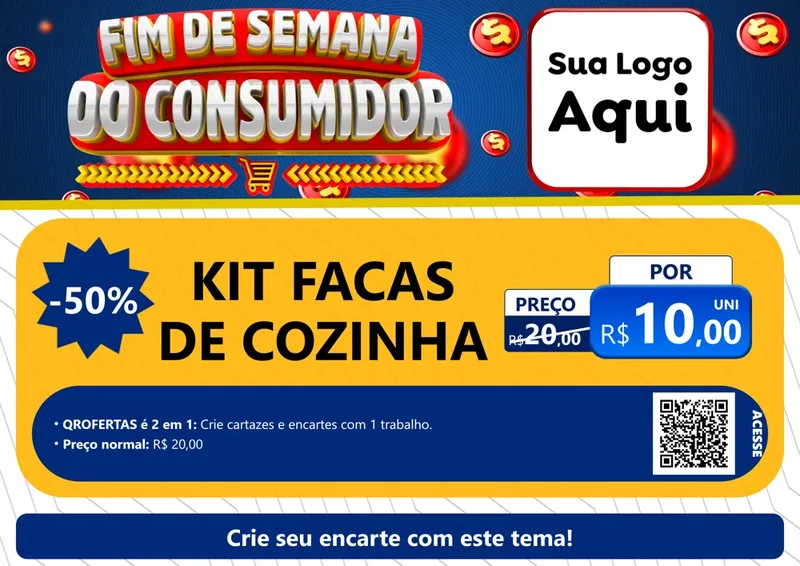 Modelo de Cartaz para Cartaz A4 Horizontal com o tema Fim de Semana do Consumidor para Utilidades Domésticas