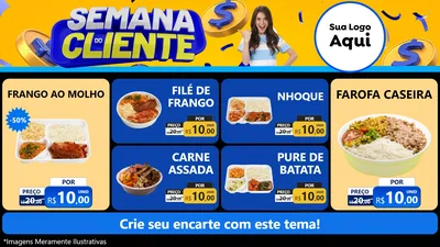 Modelo de TV para TV Horizontal com o tema Semana do Cliente para Restaurante
