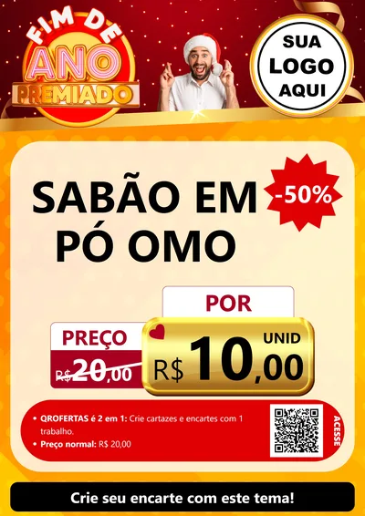 Modelo de Cartaz para Cartaz A4 Vertical com o tema Fim de Ano Premiado para Produtos de Limpeza