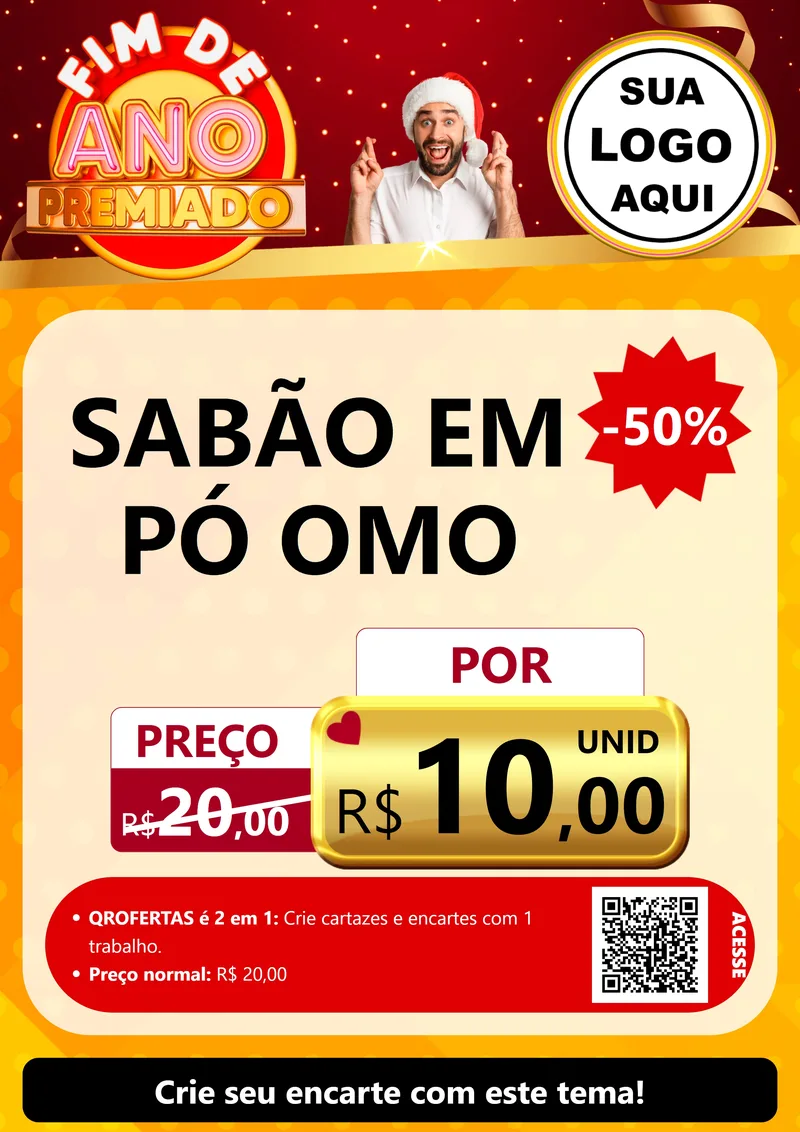 Modelo de Cartaz para Cartaz A4 Vertical com o tema Fim de Ano Premiado para Produtos de Limpeza