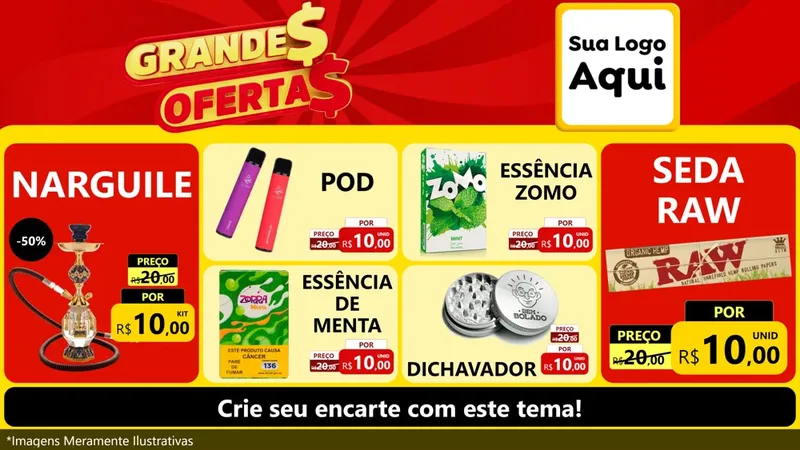 Modelo de TV para TV Horizontal com o tema Grandes Ofertas para Tabacaria