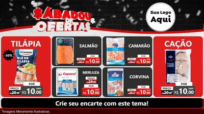 Modelo de TV para TV Horizontal com o tema Sabadou de Ofertas para Peixaria