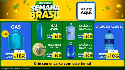Modelo de TV para TV Horizontal com o tema Especial Semana do Brasil para Água e gás