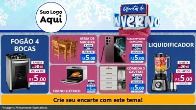 Modelo de TV para TV Horizontal com o tema Ofertas de Inverno para Móveis e Eletro