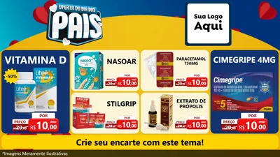 Modelo de TV para TV Horizontal com o tema Oferta Do Dia Dos Pais para Farmácia