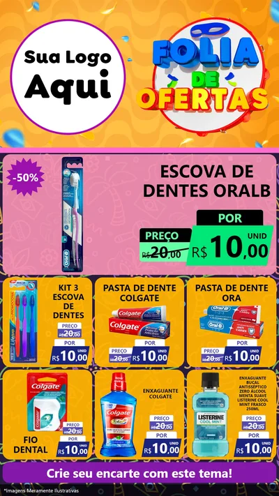 Modelo de Rede Social para Stories com o tema Folia de Ofertas para Higiene Pessoal
