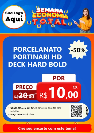 Modelo de Cartaz para Cartaz A4 Vertical com o tema Semana Economia Total para Pisos e revestimentos