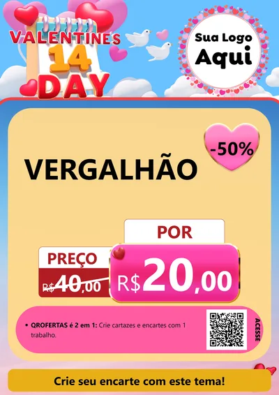 Modelo de Cartaz para Cartaz A4 Vertical com o tema Valentine's Day para Ferragens