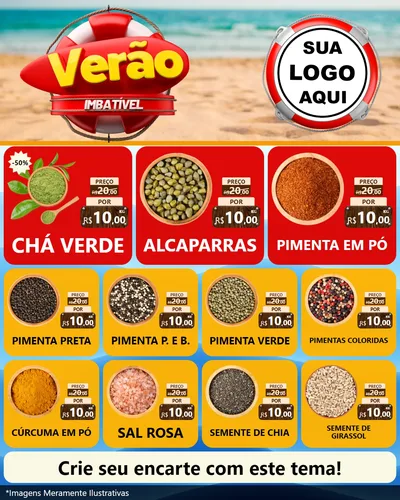 Modelo de Rede Social para Feed Instagram com o tema Verão Imbatível para Produtos Naturais