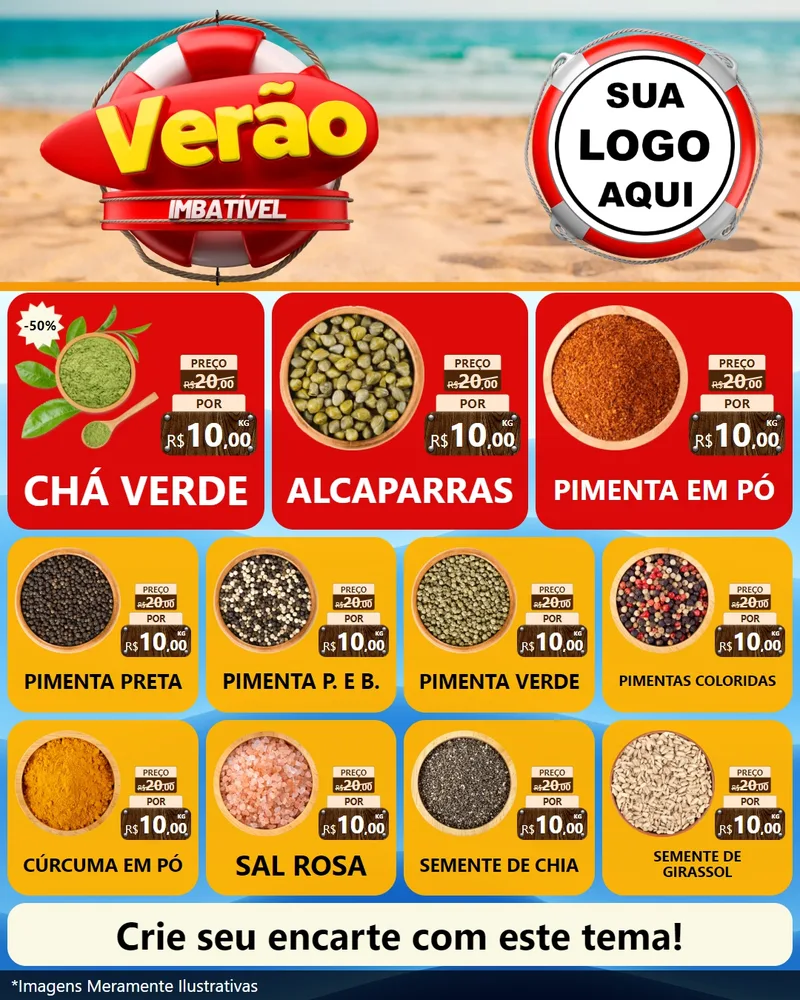 Modelo de Rede Social para Feed Instagram com o tema Verão Imbatível para Produtos Naturais