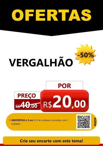 Modelo de Cartaz para Cartaz A4 Vertical com o tema Ofertas Preto e Vermelho Cartaz para Ferragens