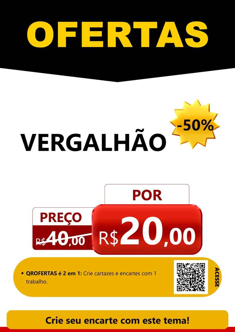 Modelo de Cartaz para Cartaz A4 Vertical com o tema Ofertas Preto e Vermelho Cartaz para Ferragens