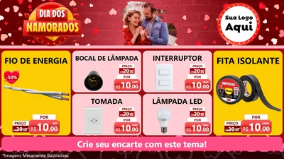 Modelo de TV para TV Horizontal com o tema Dia Dos Namorados para Materiais Elétricos