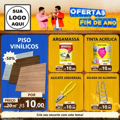 Modelo de Rede Social para Feed Facebook com o tema Ofertas de Fim de Ano para Material para Construção