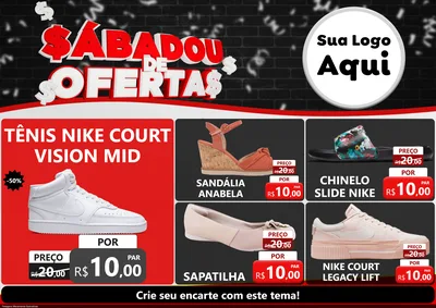 Modelo de Encarte para Encarte A4 Horizontal com o tema Sabadou de Ofertas para Calçados