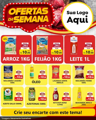 Modelo de Rede Social para Feed Instagram com o tema Ofertas da Semana para Supermercado