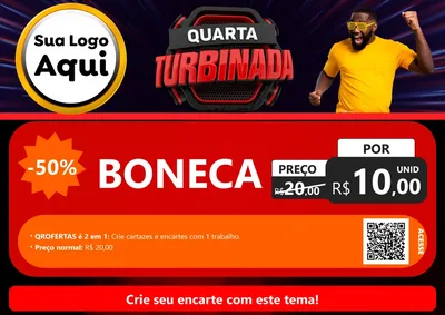 Modelo de Cartaz para Cartaz A4 Horizontal com o tema Quarta Turbinada para Brinquedos