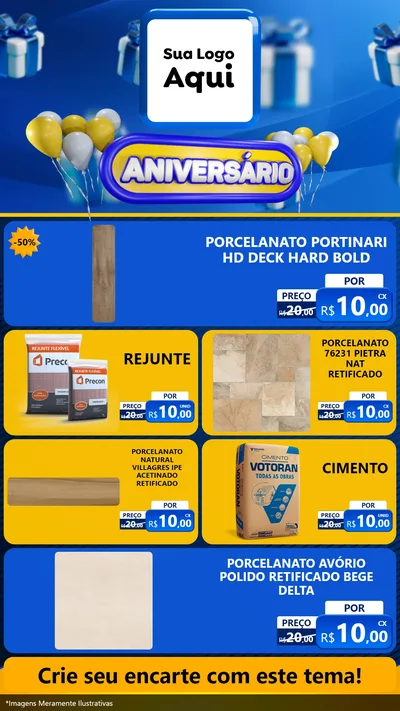 Modelo de TV para TV Vertical com o tema Aniversário para Pisos e revestimentos