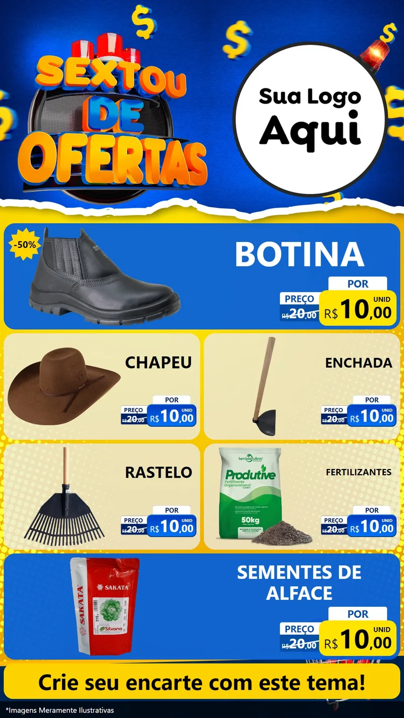 Modelo de TV para TV Vertical com o tema Sextou de Ofertas para Agropecuária