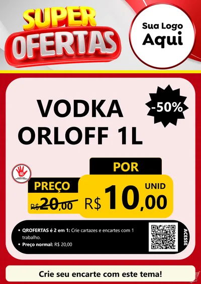 Modelo de Cartaz para Cartaz A4 Vertical com o tema Super Ofertas para Distribuidora de bebidas