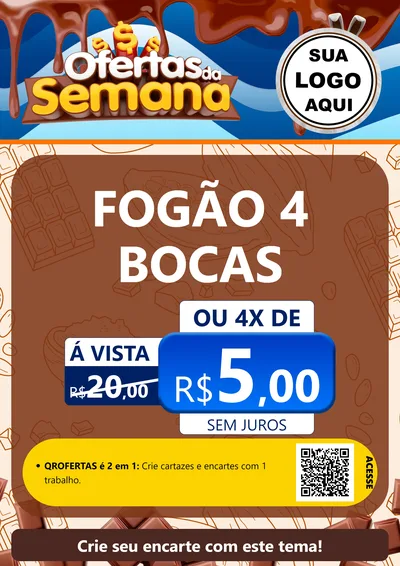 Modelo de Cartaz para Cartaz A4 Vertical com o tema Ofertas da Semana - Páscoa para Móveis e Eletro