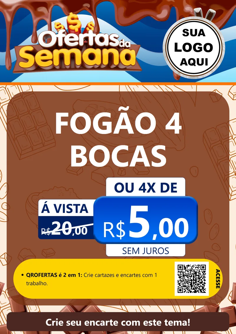 Modelo de Cartaz para Cartaz A4 Vertical com o tema Ofertas da Semana - Páscoa para Móveis e Eletro