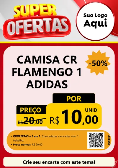 Modelo de Cartaz para Cartaz A4 Vertical com o tema Super Ofertas para Roupas e acessórios