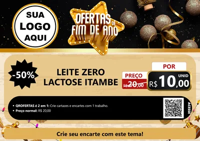 Modelo de Cartaz para Cartaz A4 Horizontal com o tema Ofertas de Fim de Ano para Frios e Laticínios
